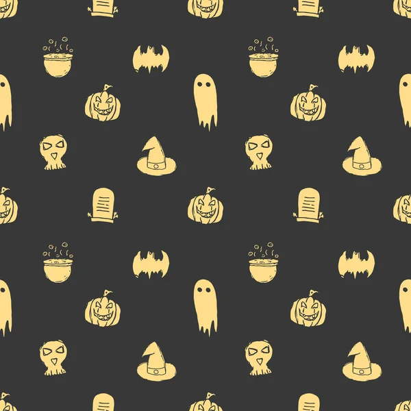 Seamless Halloween Pattern Doodle Halloween Background —  Fotos de Stock