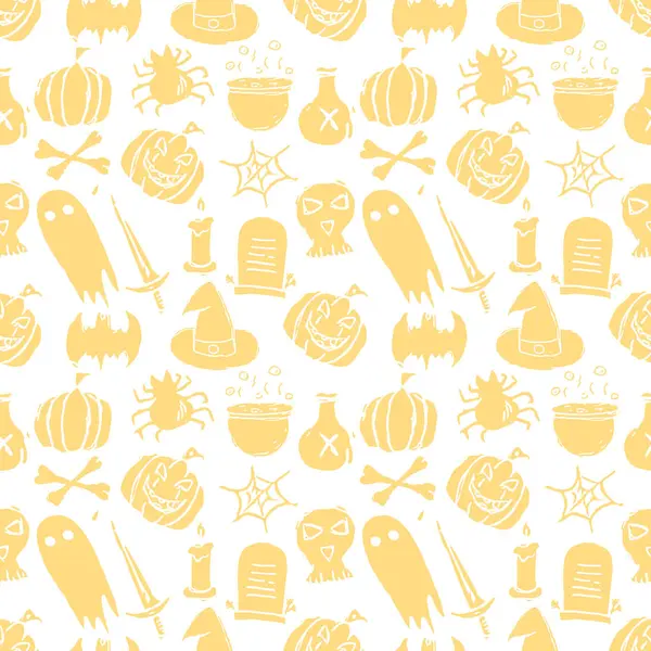 Seamless Halloween Pattern Doodle Halloween Background — Stock Photo, Image