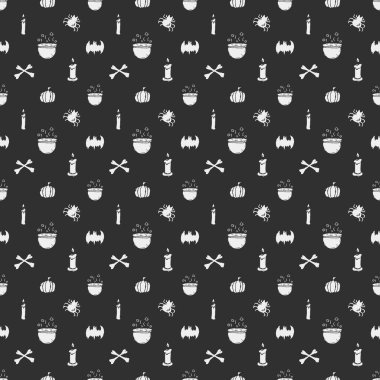 Seamless Halloween pattern. Doodle Halloween background