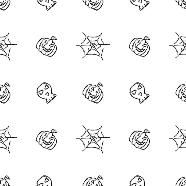 Seamless Halloween pattern. Doodle Halloween background
