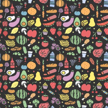 Kusursuz yemek kalıbı. Karalama yemek arkaplanı çiz