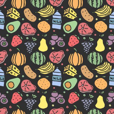 Kusursuz yemek kalıbı. Karalama yemek arkaplanı çiz