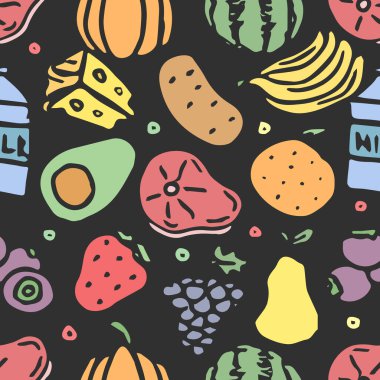 Kusursuz yemek kalıbı. Karalama yemek arkaplanı çiz