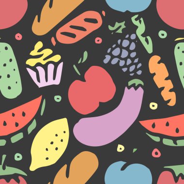 Kusursuz yemek kalıbı. Karalama yemek arkaplanı çiz