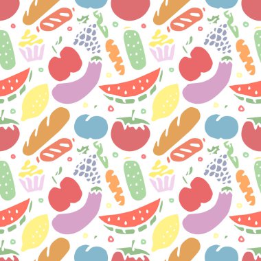 Kusursuz yemek kalıbı. Karalama yemek arkaplanı çiz