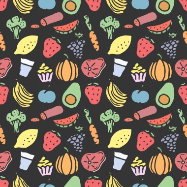 Kusursuz yemek kalıbı. Karalama yemek arkaplanı çiz