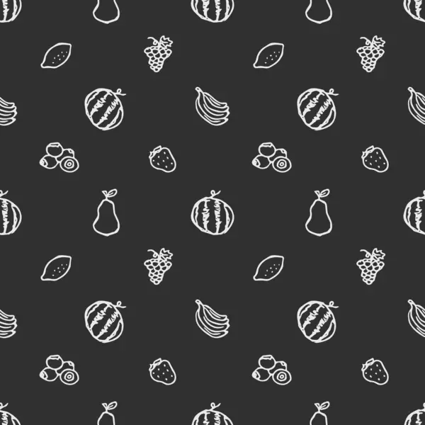 Seamless fruit pattern. doodle background with fruit icons. Fruit background