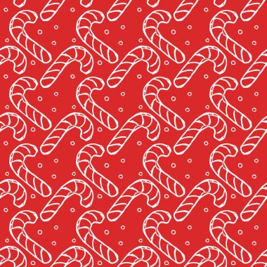 Kusursuz Noel şablonu. Yeni yıl geçmişi. Noel simgeleriyle karalama çizimi