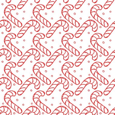 Kusursuz Noel şablonu. Yeni yıl geçmişi. Noel simgeleriyle karalama çizimi