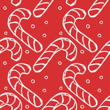 Kusursuz Noel şablonu. Yeni yıl geçmişi. Noel simgeleriyle karalama çizimi