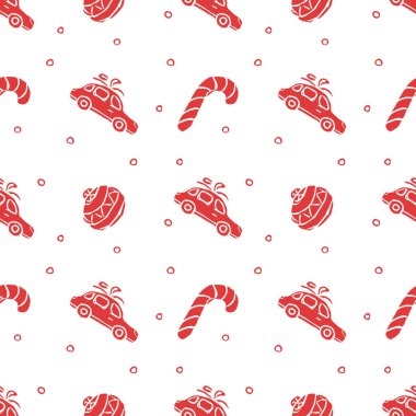 Kusursuz Noel şablonu. Yeni yıl geçmişi. Noel simgeleriyle karalama çizimi