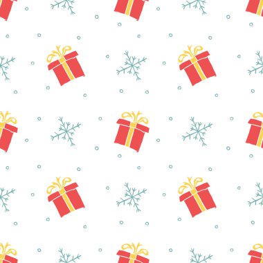 Kusursuz Noel şablonu. Yeni yıl geçmişi. Noel simgeleriyle karalama çizimi