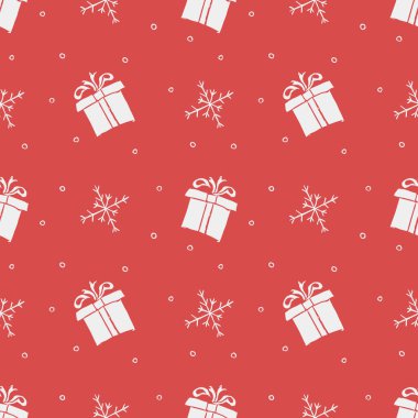 Kusursuz Noel şablonu. Yeni yıl geçmişi. Noel simgeleriyle karalama çizimi