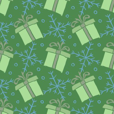 Kusursuz Noel şablonu. Yeni yıl geçmişi. Noel simgeleriyle karalama çizimi