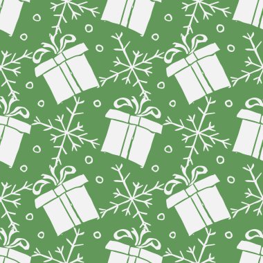 Kusursuz Noel şablonu. Yeni yıl geçmişi. Noel simgeleriyle karalama çizimi