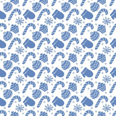 Kusursuz Noel şablonu. Yeni yıl geçmişi. Noel simgeleriyle karalama çizimi