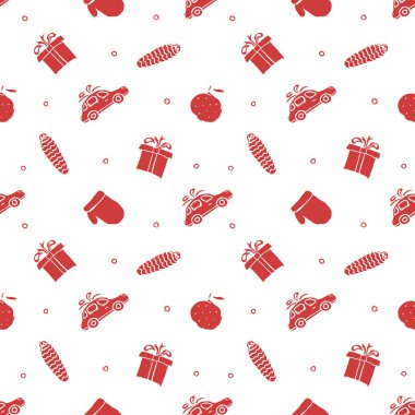 Kusursuz Noel şablonu. Yeni yıl geçmişi. Noel simgeleriyle karalama çizimi