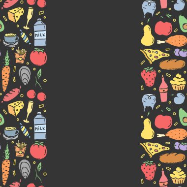 Karalama yemek geçmişi. Gıda çerçeve çizimi