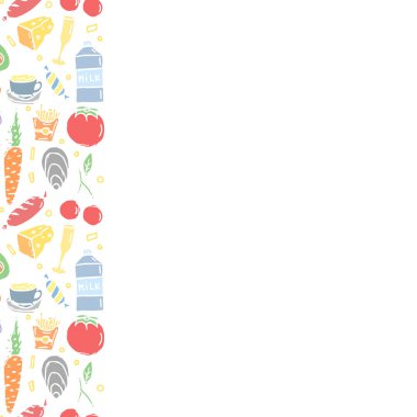 Karalama yemek geçmişi. Gıda çerçeve çizimi