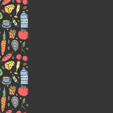 Karalama yemek geçmişi. Gıda çerçeve çizimi