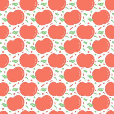 Kusursuz elma deseni. Kırmızı elmalarla renksiz karalama deseni