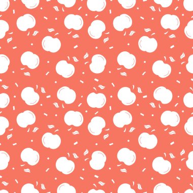 Kusursuz elma deseni. Kırmızı elmalarla renksiz karalama deseni