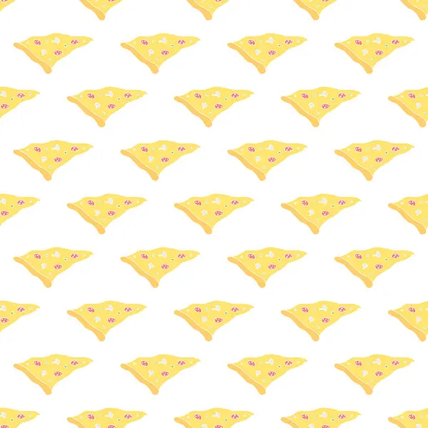 Seamless pizza pattern. Black and white pizza background. Doodle pizza illustration. Fast food pattern
