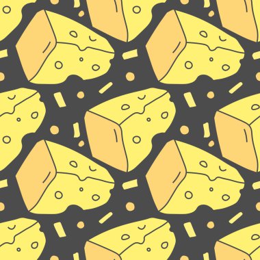 Kusursuz peynir deseni. Peynirle karalama arkaplanı çiziliyor