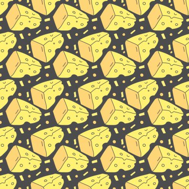 Kusursuz peynir deseni. Peynirle karalama arkaplanı çiziliyor
