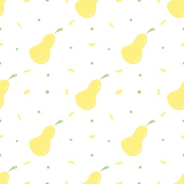 Kusursuz armut deseni. Armut renginde. Meyveli çizim