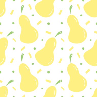 Kusursuz armut deseni. Armut renginde. Meyveli çizim