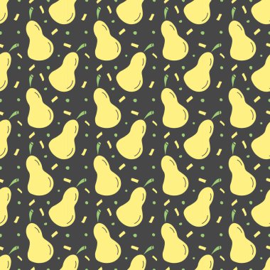 Kusursuz armut deseni. Armut renginde. Meyveli çizim