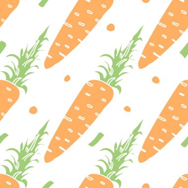 Kusursuz havuç deseni. Havuçlu karalama çizimi. Havuçlu desen