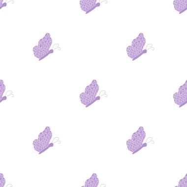 Kusursuz kelebek deseni. Kelebeklerle süslenmiş. çizilmiş ilkbahar illüstrasyonu