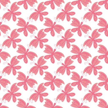 Kusursuz kelebek deseni. Kelebeklerle süslenmiş. çizilmiş ilkbahar illüstrasyonu