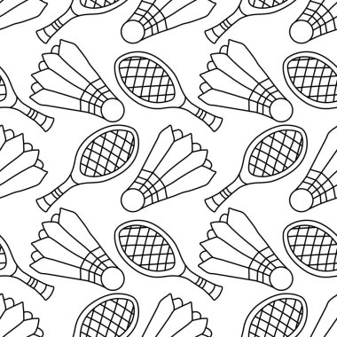 Kusursuz bir spor modeli. Spor simgeleriyle dolu bir arka plan. Doodle spor illüstrasyonu