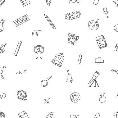 Kusursuz bir okul modeli. El çizimi karalama okulu geçmişi. Eğitim illüstrasyonu