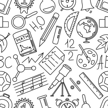 Kusursuz bir okul modeli. El çizimi karalama okulu geçmişi. Eğitim illüstrasyonu