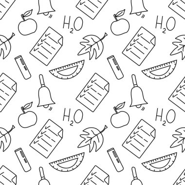 Kusursuz bir okul modeli. El çizimi karalama okulu geçmişi. Eğitim illüstrasyonu