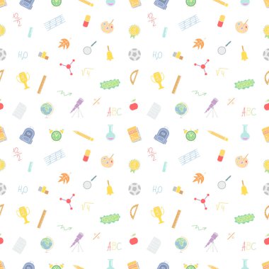 Kusursuz bir okul modeli. El çizimi karalama okulu geçmişi. Eğitim illüstrasyonu