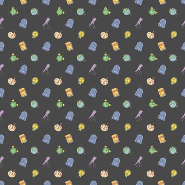 Kusursuz bir okul modeli. El çizimi karalama okulu geçmişi. Eğitim illüstrasyonu