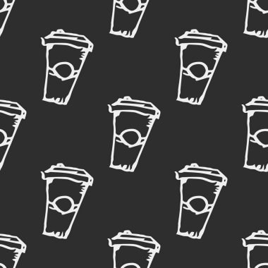 Kusursuz kahve kalıbı. Kahvenin arka planı. Kahve simgeleriyle el çizimi
