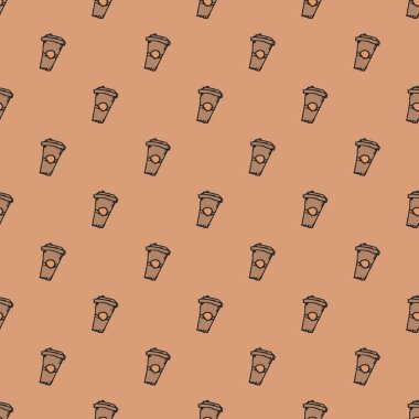 Kusursuz kahve kalıbı. Kahvenin arka planı. Kahve simgeleriyle el çizimi