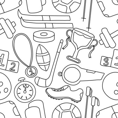 Kusursuz bir spor modeli. Spor simgeleriyle arkaplan