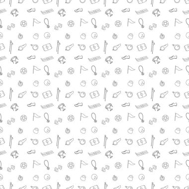 Kusursuz bir spor modeli. Spor simgeleriyle arkaplan