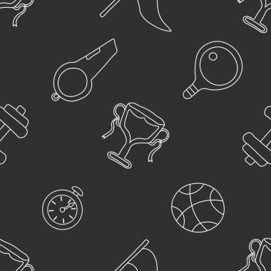 Kusursuz bir spor modeli. Spor simgeleriyle arkaplan