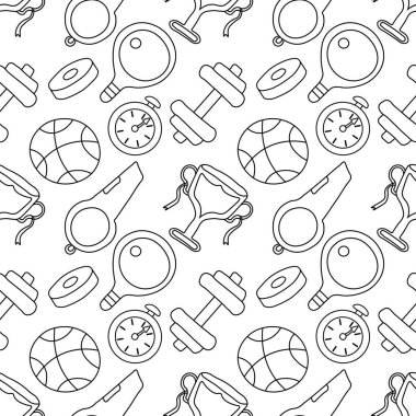 Kusursuz bir spor modeli. Spor simgeleriyle arkaplan