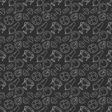 Kusursuz bir spor modeli. Spor simgeleriyle arkaplan