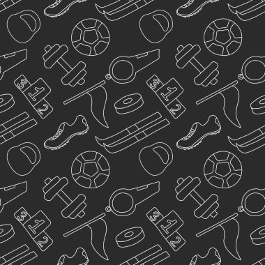 Kusursuz bir spor modeli. Spor simgeleriyle arkaplan