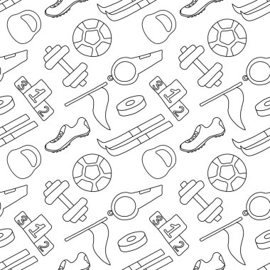 Kusursuz bir spor modeli. Spor simgeleriyle arkaplan